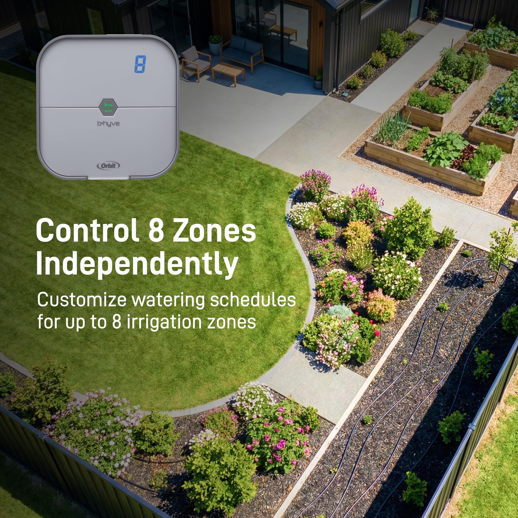 Orbit B-hyve - Regolatore intelligente per irrigazione da interni, a 8 zone