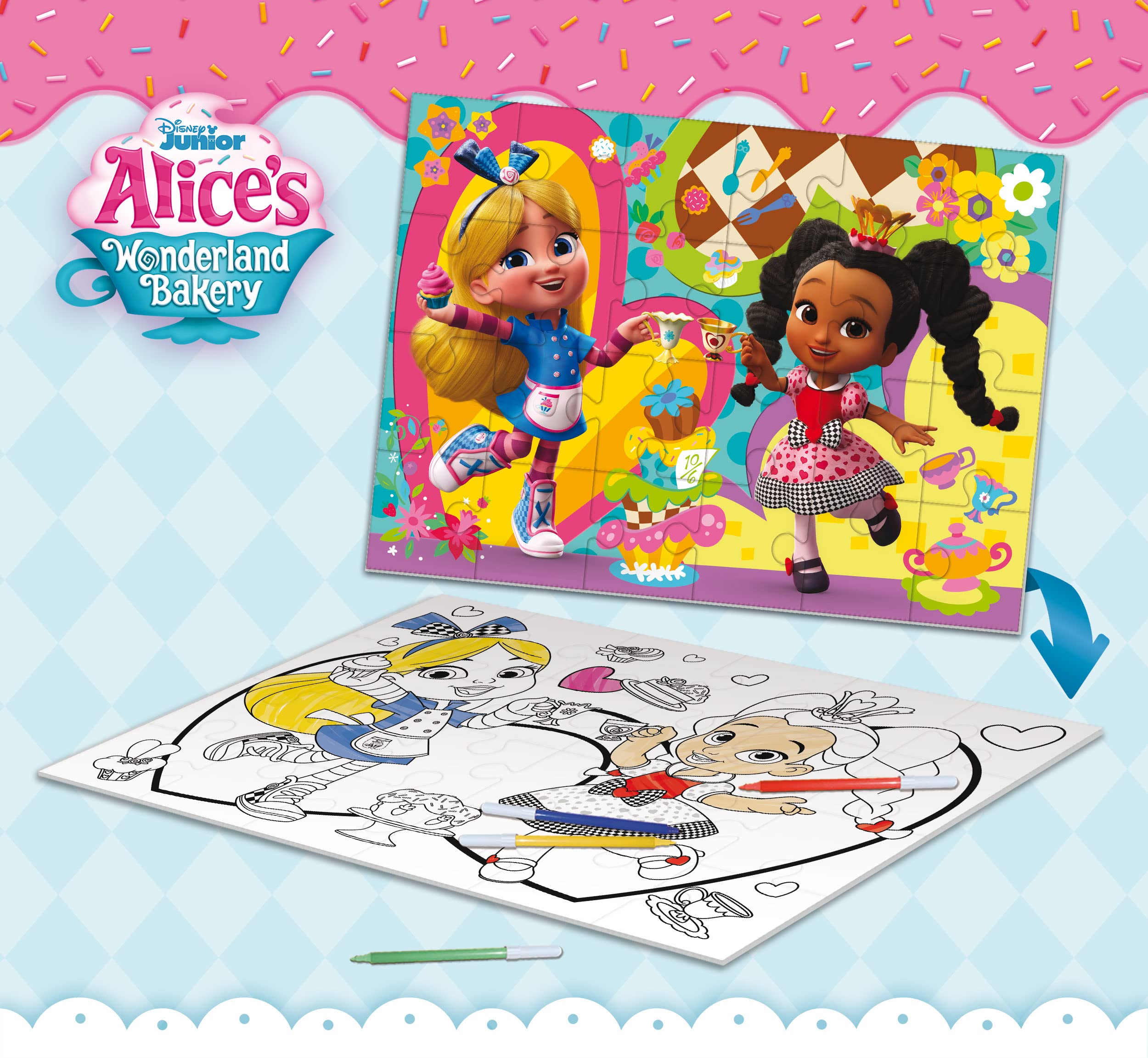 Liscianigiochi Disney Puzzle DF Maxi Floor 24, Alice's in Wonderland Backery, 99535