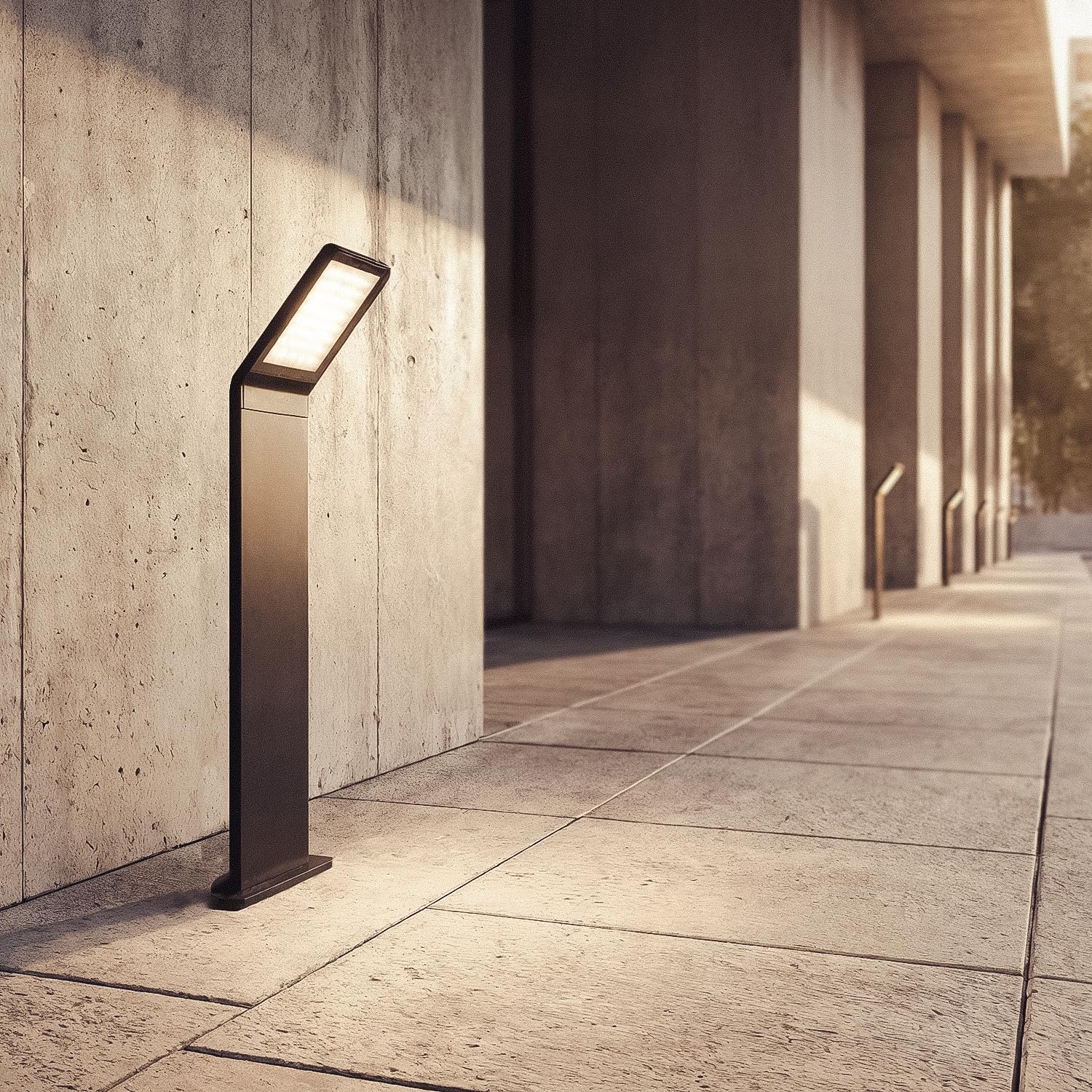 LEDKIA Baliza Exterior LED 9.5W Superficie Pie 50cm Aluminio Legacy Negro
