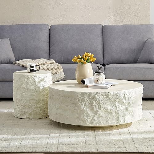 Miniatura 81 de kevinplus Mesa auxiliar negra para sala de estar, diseño de borde dorado inferior, negro y dorado (diámetro de 15.6 x 19.5 pulgadas) S1-negro y