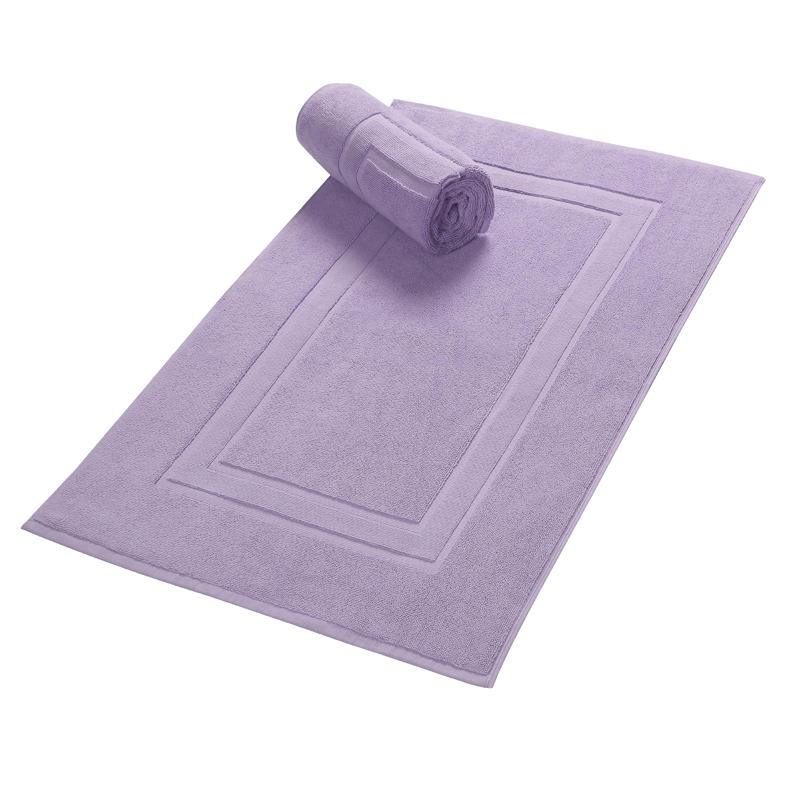 GLAMBURG Premium Cotton 20x32 inch 2-Pack Bath Mats - 100% Ringspun Cotton - Luxury Hotel & Spa Quality - 800 GSM - Durable Soft Highly Absorbent -