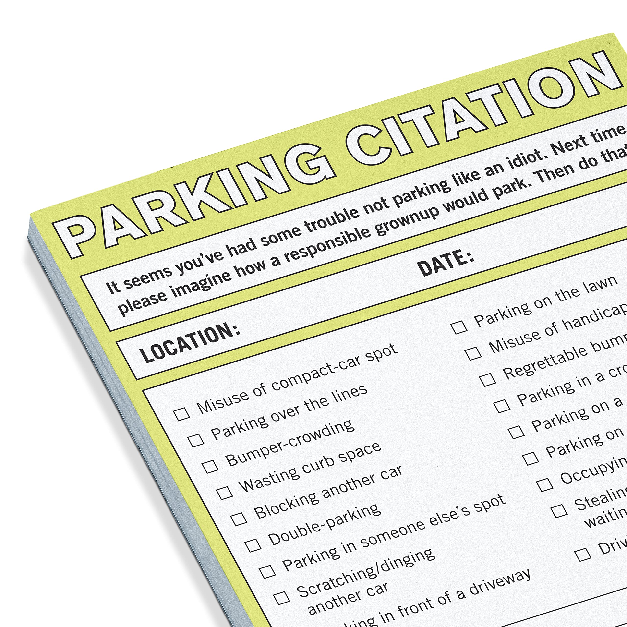 Knock Knock Nifty Note Pad, Parking Citation + Free Shipping