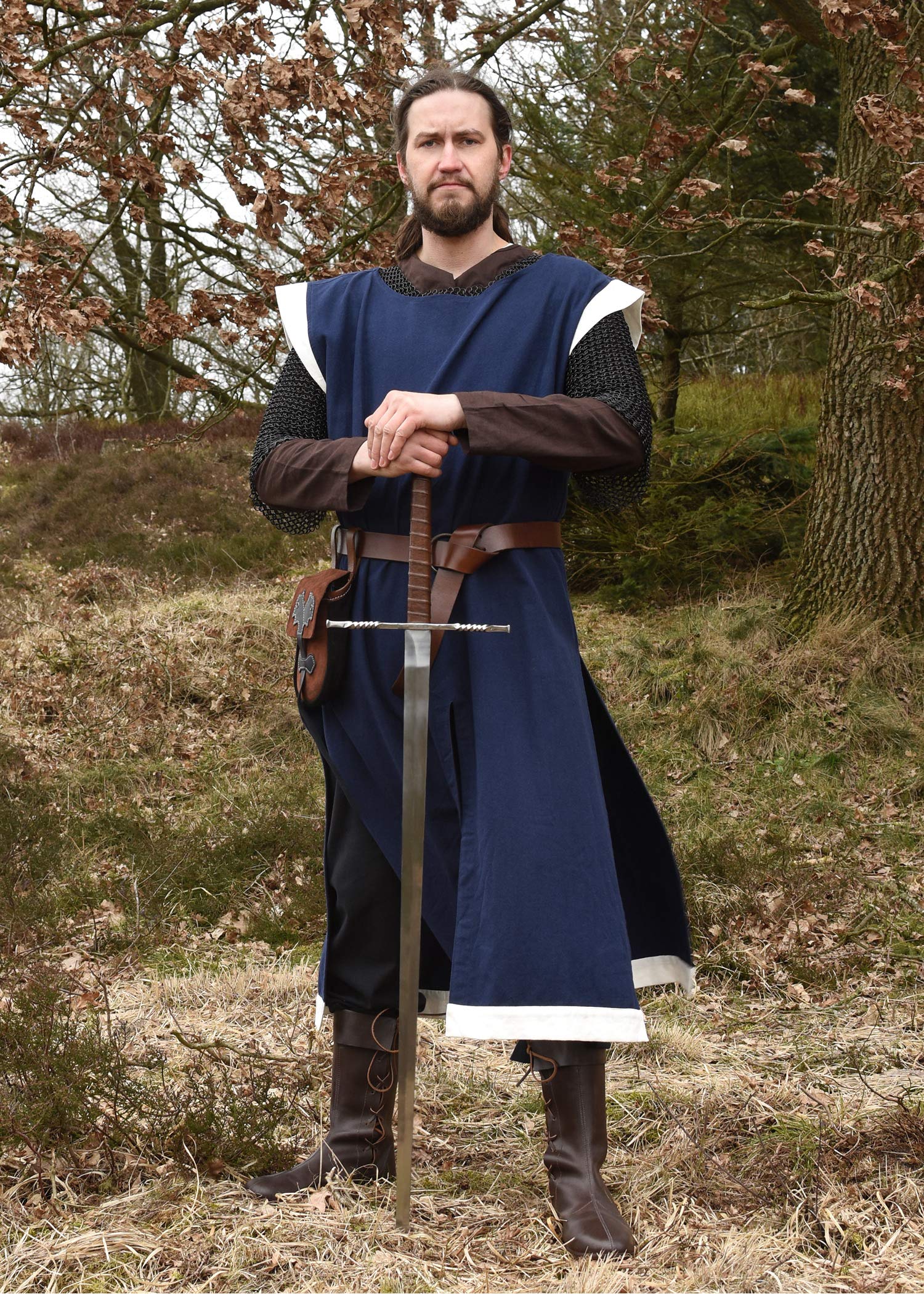 Battle-Merchant Mittelalter Ledergürtel, Messingring