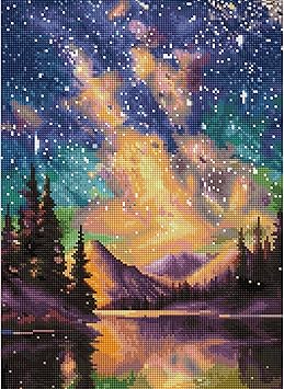 DIAMOND ART CLUB Starry Night - Night Music Diamond Painting Kit, Fun DIY Crafts for Adults, Square Diamond Art Canvas, 13 x 18 (33 cm x 46 cm)