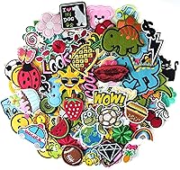 Vista 1 de 70 parches bordados de estilos surtidos al azar, colores vivos brillantes, apliques de parche para coser o planchar para ropa, vestido, sombrero