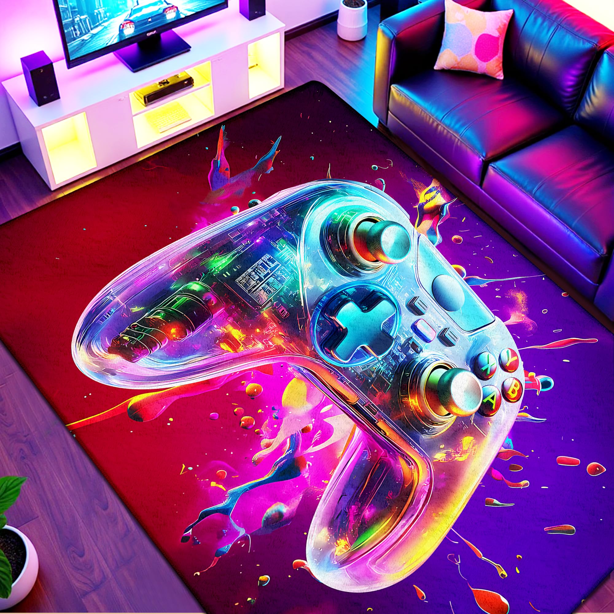 AICLIV Neon Gaming Rug 5x7