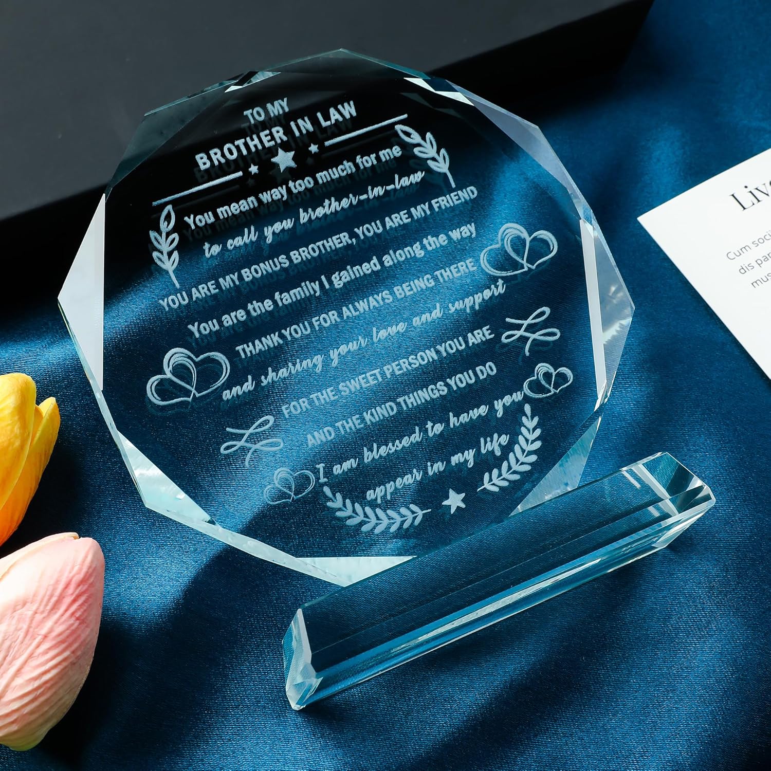 YWHL Brother in Law Gift, Unique Crystal Keepsake Gifts Ideas for Brother-in-Law Adult Best Brother in Law Birthday Gifts Ideas Bonus Brothers, Brother in Law Gifts from Sister in Law on Wedding