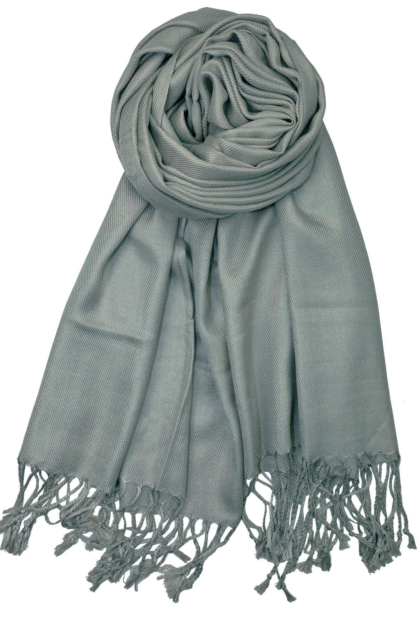 World of Shawls Super Soft Pashmina Shawl Scarf Wrap (Silver)