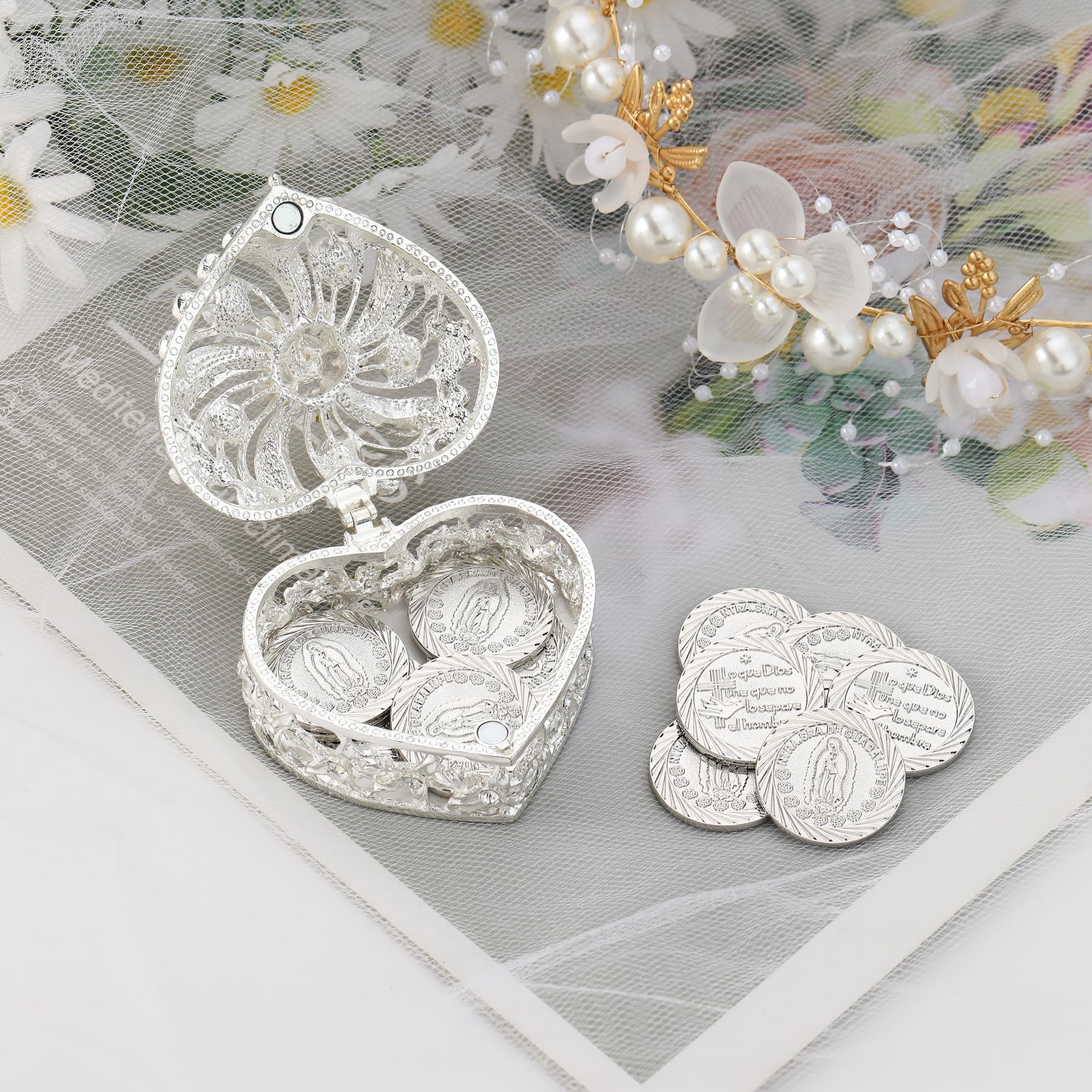Arras De Boda Arras Boda TINGKU 13 Spanish Words Las Arras Para Boda  Catolica, Wedding Unity Coins Set With Heart Shaped Box, Cristiana  Evangelica For Wedding Ceremony, Decoraciones Para Boda-Gold Coins PL, image size:1800x1800