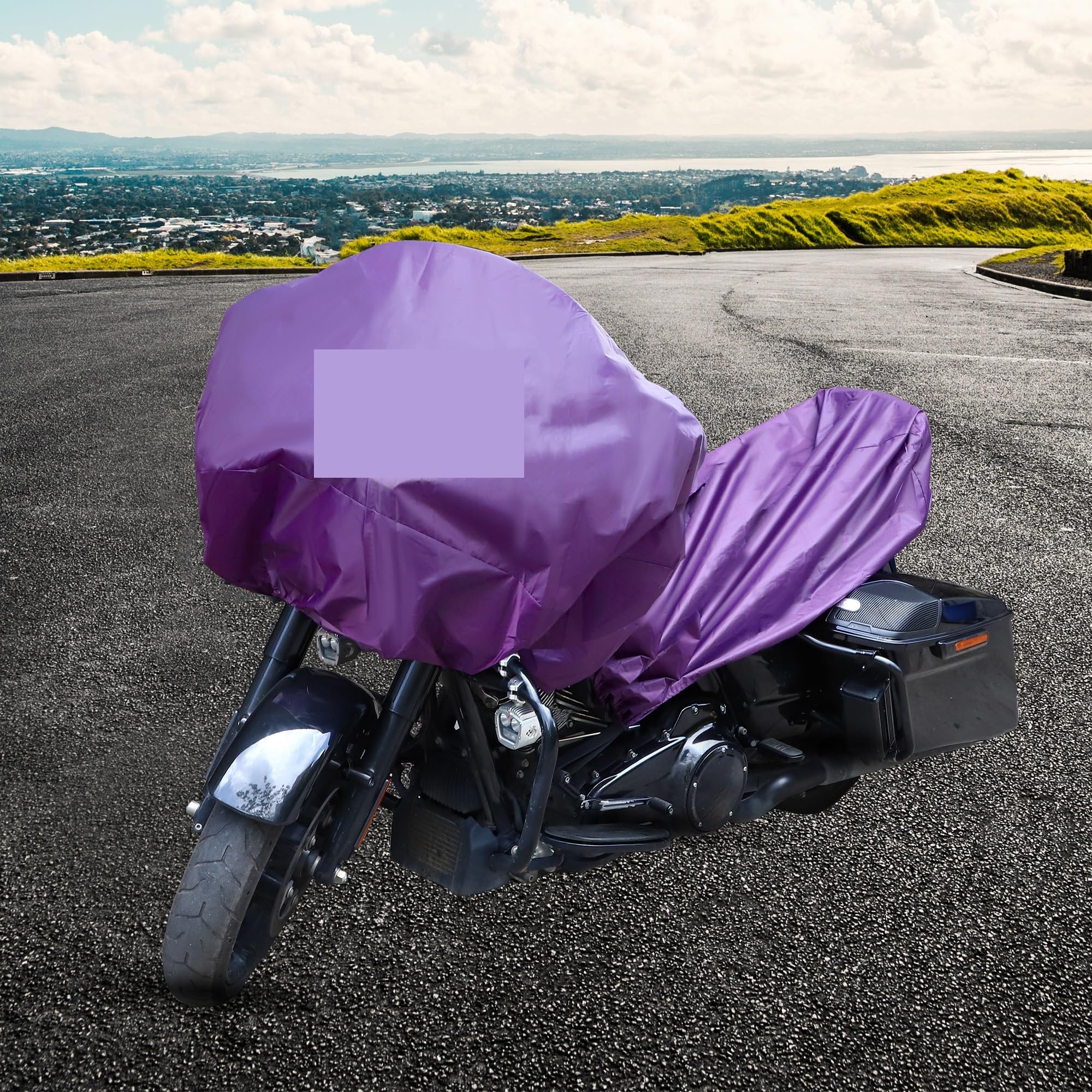 Copertura per Moto Protezione UV Universale for Motocicletta Mezza Copertura Leggera for la Maggior Parte delle motociclette Touring Cruiser per Interno Esterno(Sliver,XL)