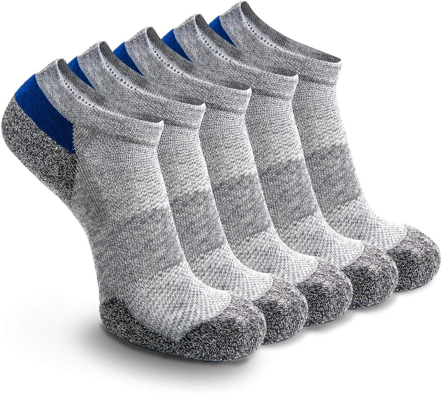 5 Pairs Trainer Sports Running Socks for Men Women Ladies Cushioned Padded Anti Blister Low Cut Invisible Ankle Sneaker Socks