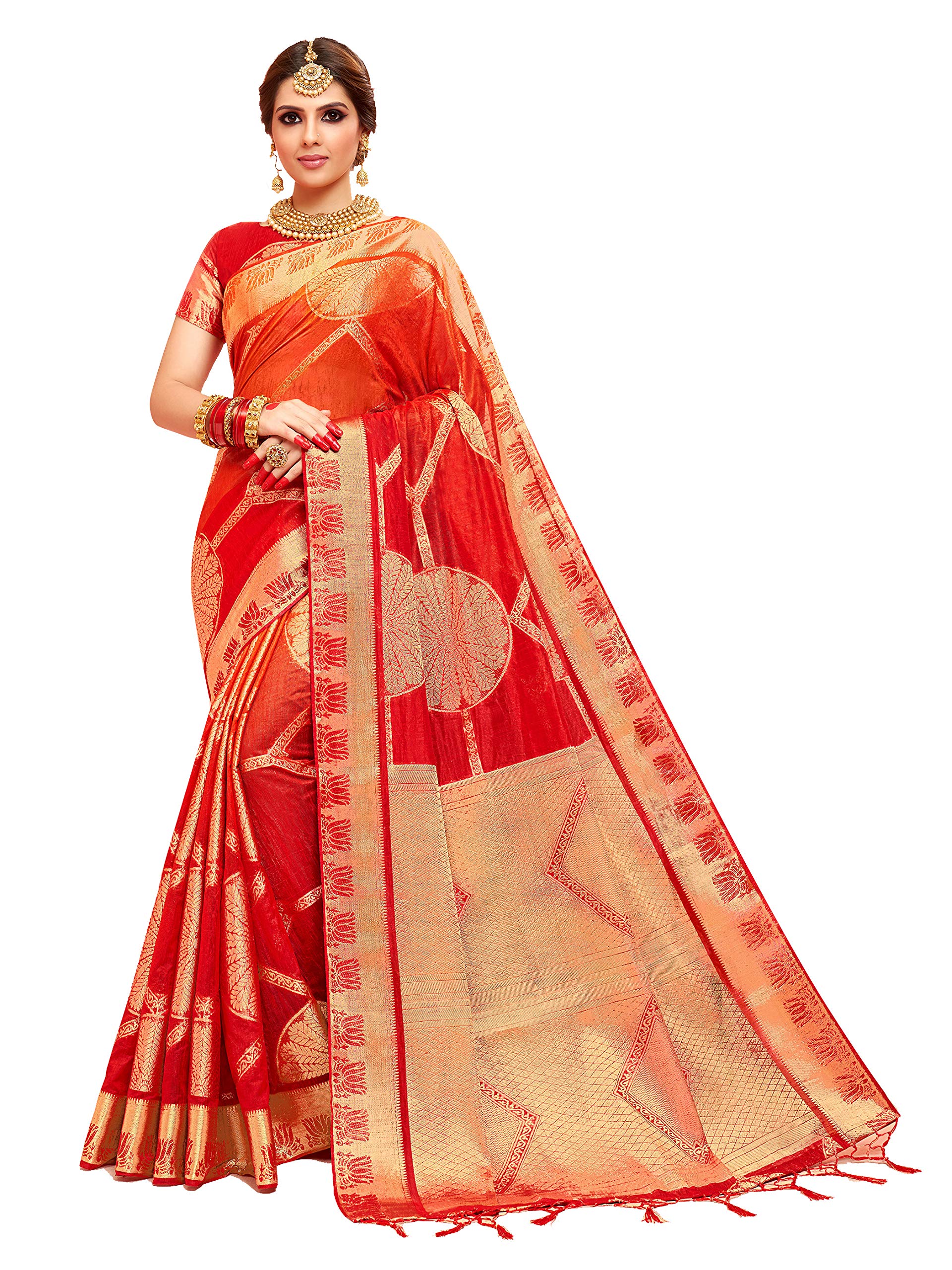 Elina fashion Sarees For Women Banarasi Art Silk l Tradional Indian Wedding Diwali Gift Sari with Unstitched Blouse