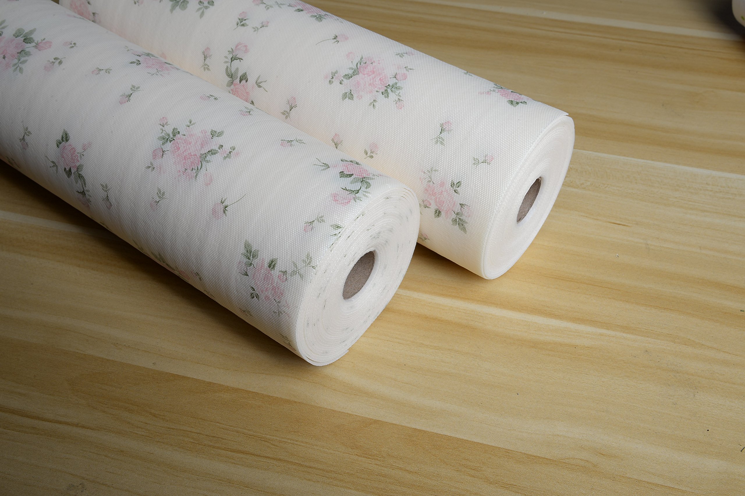 Kuke Shelf Liner Table Mat Beautiful Rose Pattern NonAdhesive Contact