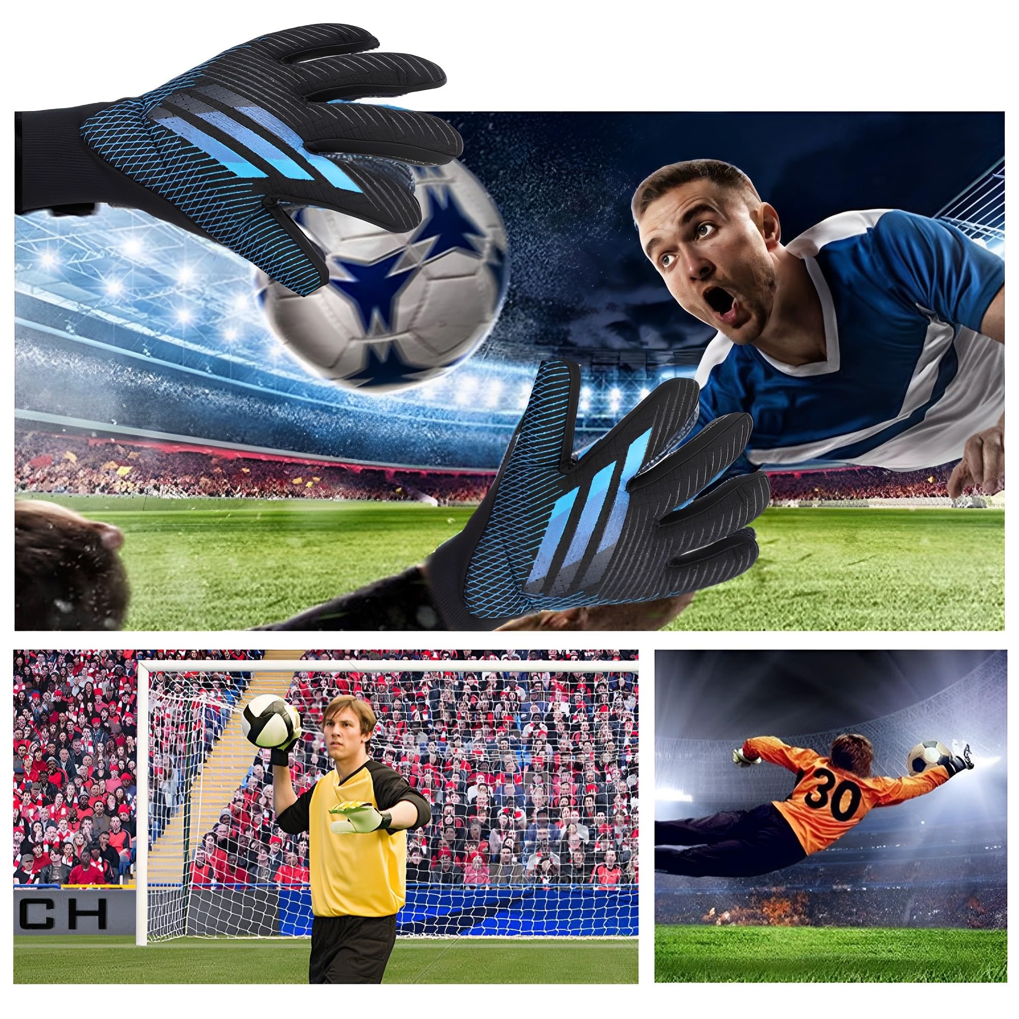 Guantes Portero Transpirable Látex Grueso Antideslizante Talla 7-10