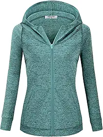 Hibelle Moletom esportivo feminino com zíper e forro de lã, bolsos práticos e bolso interno, Verde mesclado, XXG