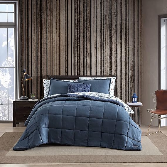 Eddie Bauer Queen Comforter Set, Reversible Sherpa Bedding with