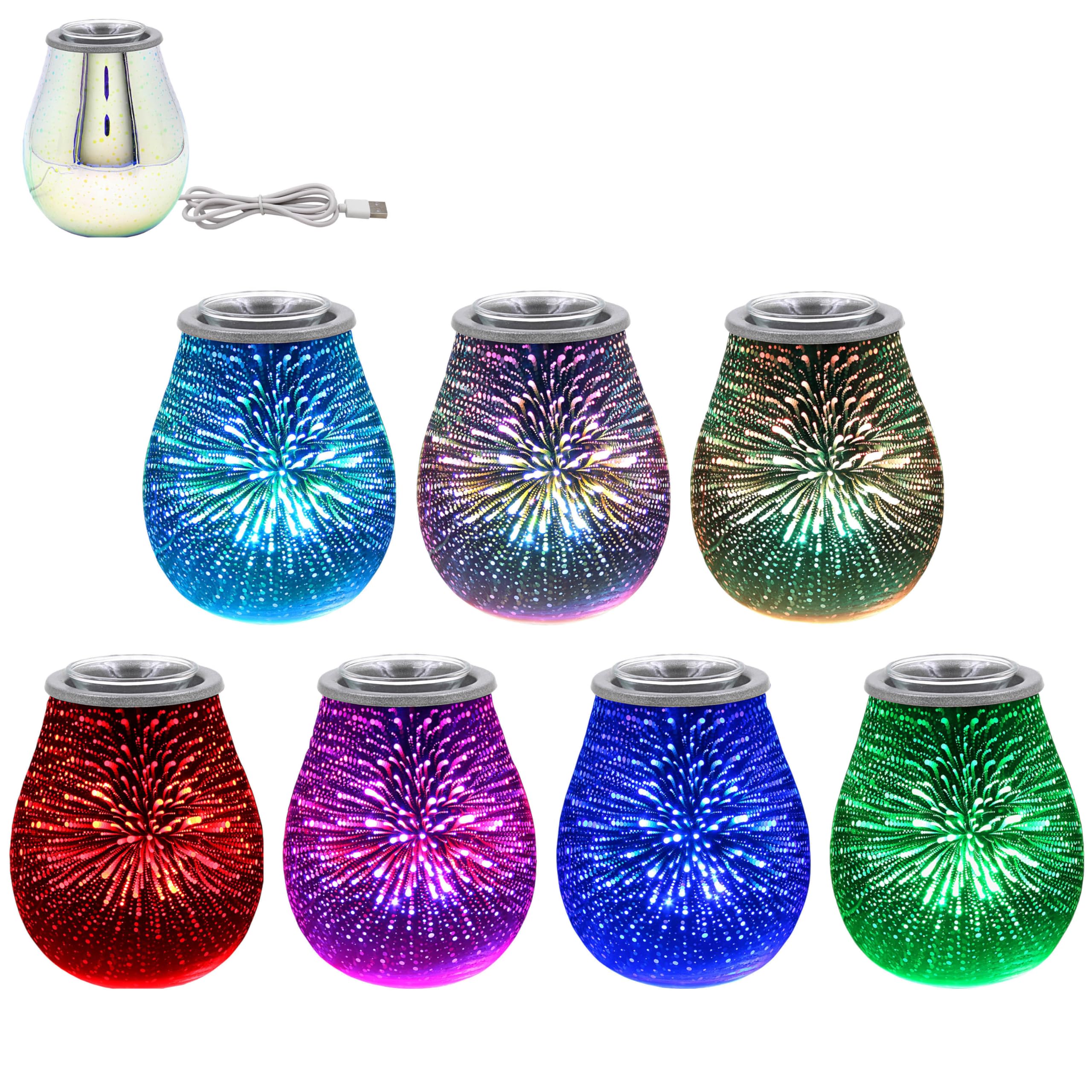 Wax Melt Burner Electric Desire Aroma Lamp Starburst Effect Colour Changing LED