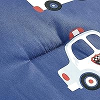 Vista 7 de Juego de edredón de 4 piezas Fire Turck para niños, hermoso diseño de motivos con estampado bordado