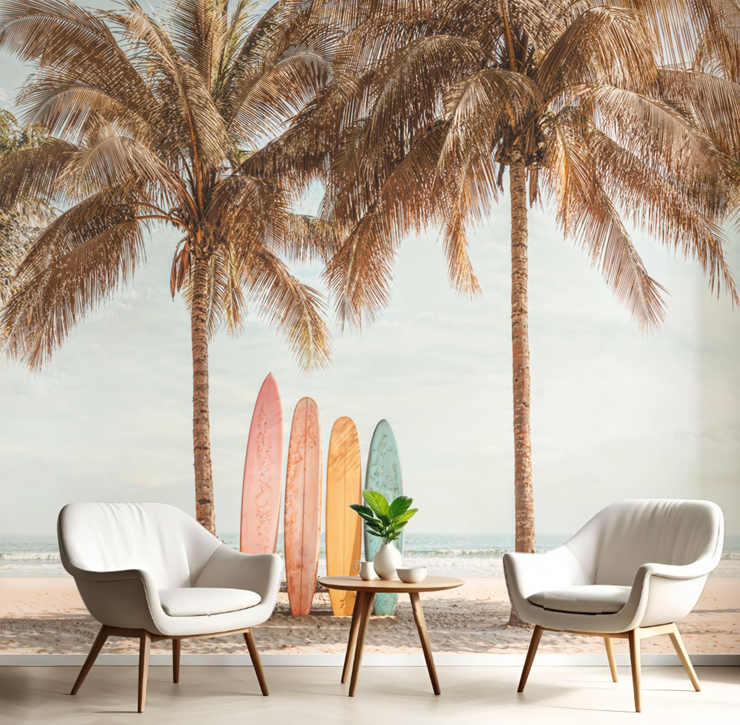 Papier Peint Photo Tropical Vintage pour Transformer Votre Salon en Havre de Paix