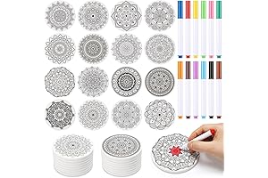 Mandalas Ceramic Coasters for DIY Table Decoration