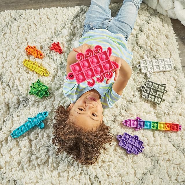 Foto 5 de 8 de Learning Resources Numberblocks Poppers de Burbujas, 10 Poppers con Llavero, Juguete Sensorial y Anti-Estrés