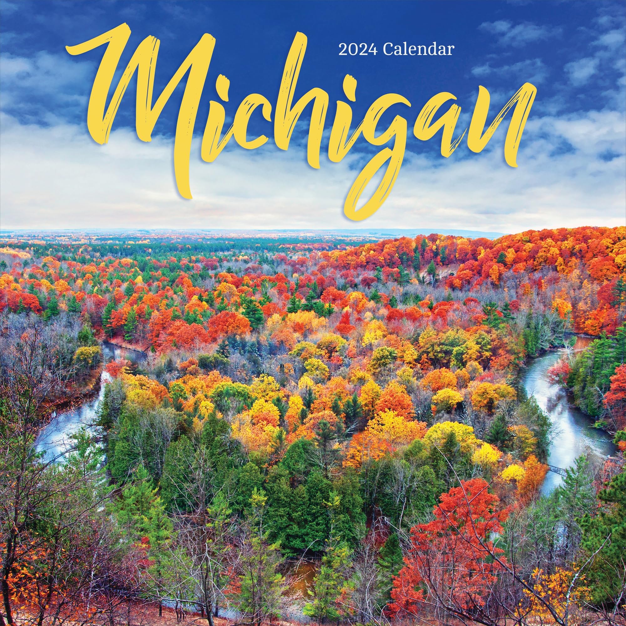 TF PUBLISHING 2024 Michigan Wall Calendar | Large Grids for Appointments and Scheduling | Vertical Monthly Wall Calendar 2024 | Home and Office Organization | Premium Gloss Paper | 12"x12"