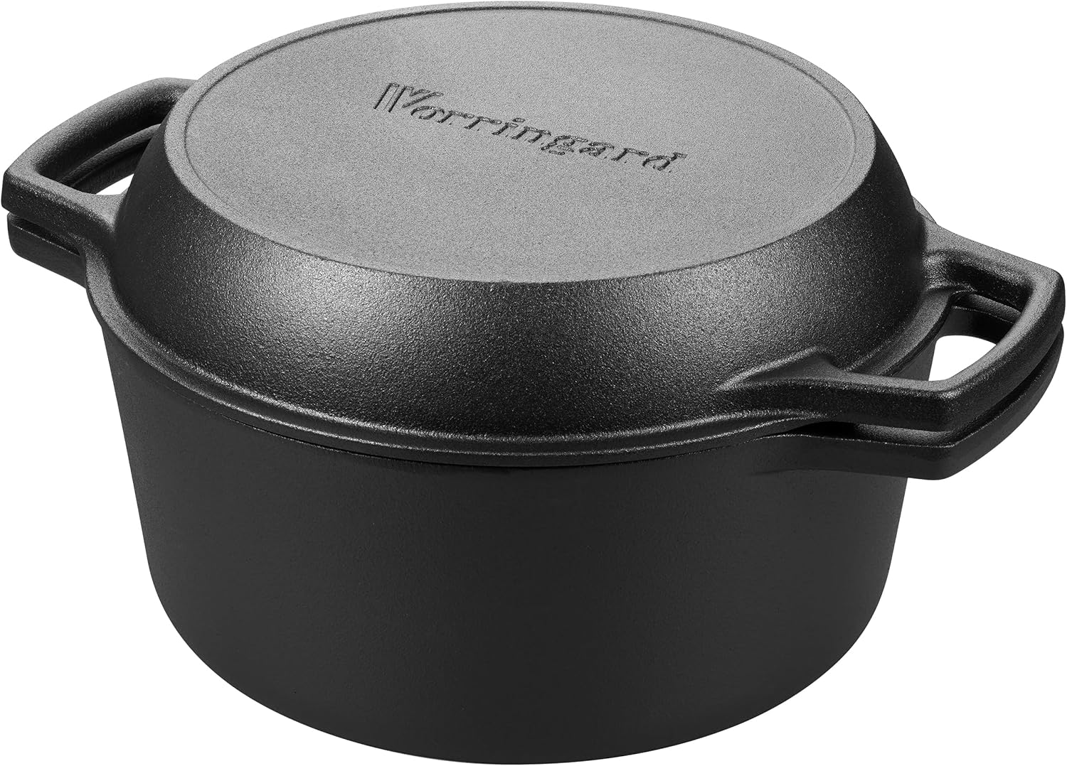 5-Quart Pre-seasoned Cast Iron Double Dutch Oven with Skillet Lid