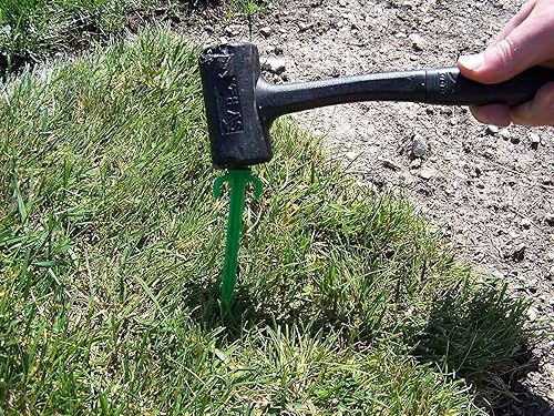 Miniatura 8 de Estaca para tienda de campaña de 8 pulgadas, estaca de paisaje, fibra de césped para campamento, manta de paja, barrera de malezas, tela de paisaje