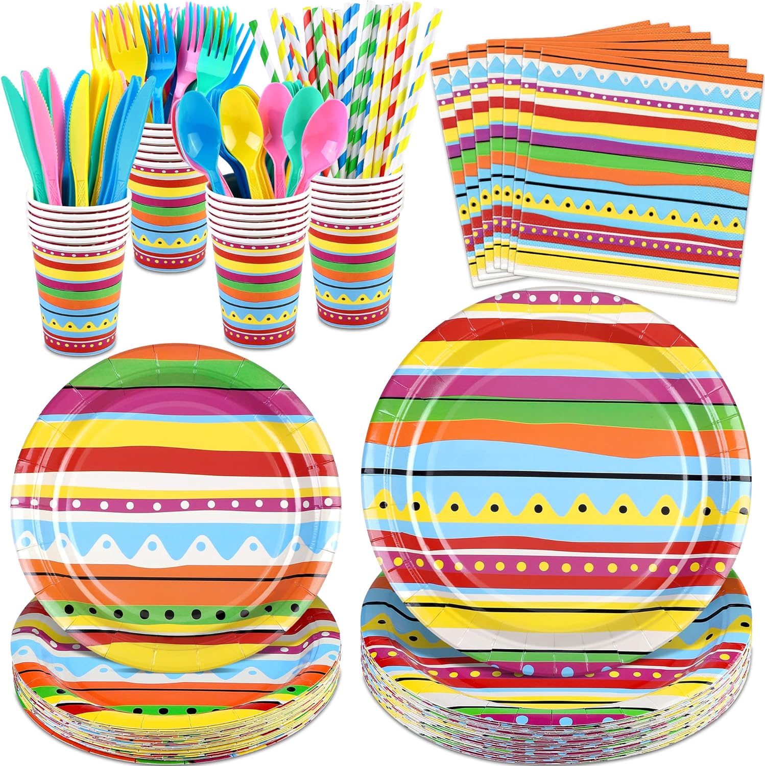 ADXCO 192 Pieces Mexican Theme Party Supplies Mexican