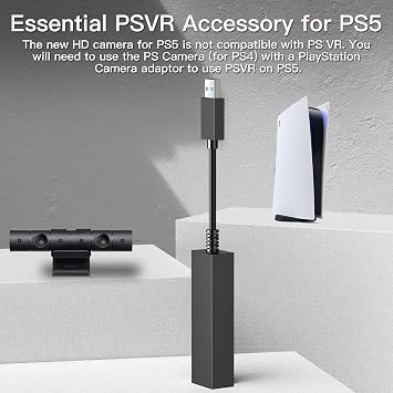 MOSAHOLL PS4 Camera Adapter for PS5 Console, PS VR Compatible with PS4, PS VR Converter Accessory
