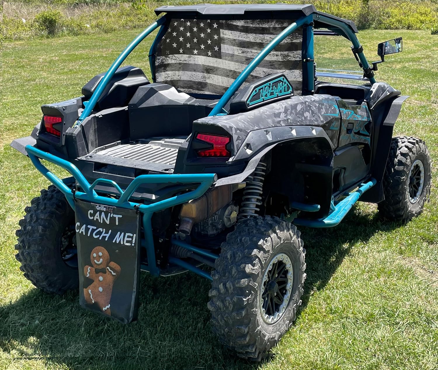 KRX-2 Premium Tactical Flag Rear Window Mesh Dust Screen fits Kawasaki KRX (2 Seater Models only) by GrilleAdz
