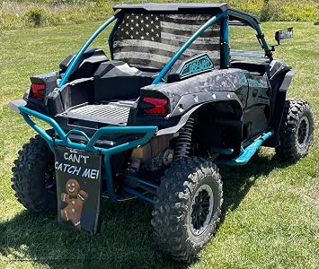 KRX-2 Premium Tactical Flag Rear Window Mesh Dust Screen fits Kawasaki KRX 2 Seater Models only by GrilleAdz
