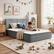 Twin All-in-One Boneless Bed Cloud Bed, Grey