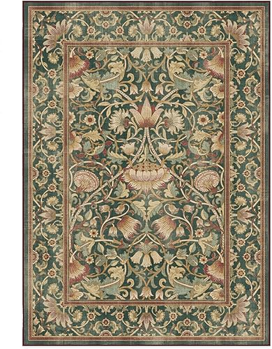 Vista 155 de RUGGABLE x Morris & Co Tapete prémium de pasillo lavable, para pasillo, cocina, entrada, sala de estar, dormitorio u oficina, con base Madreselva