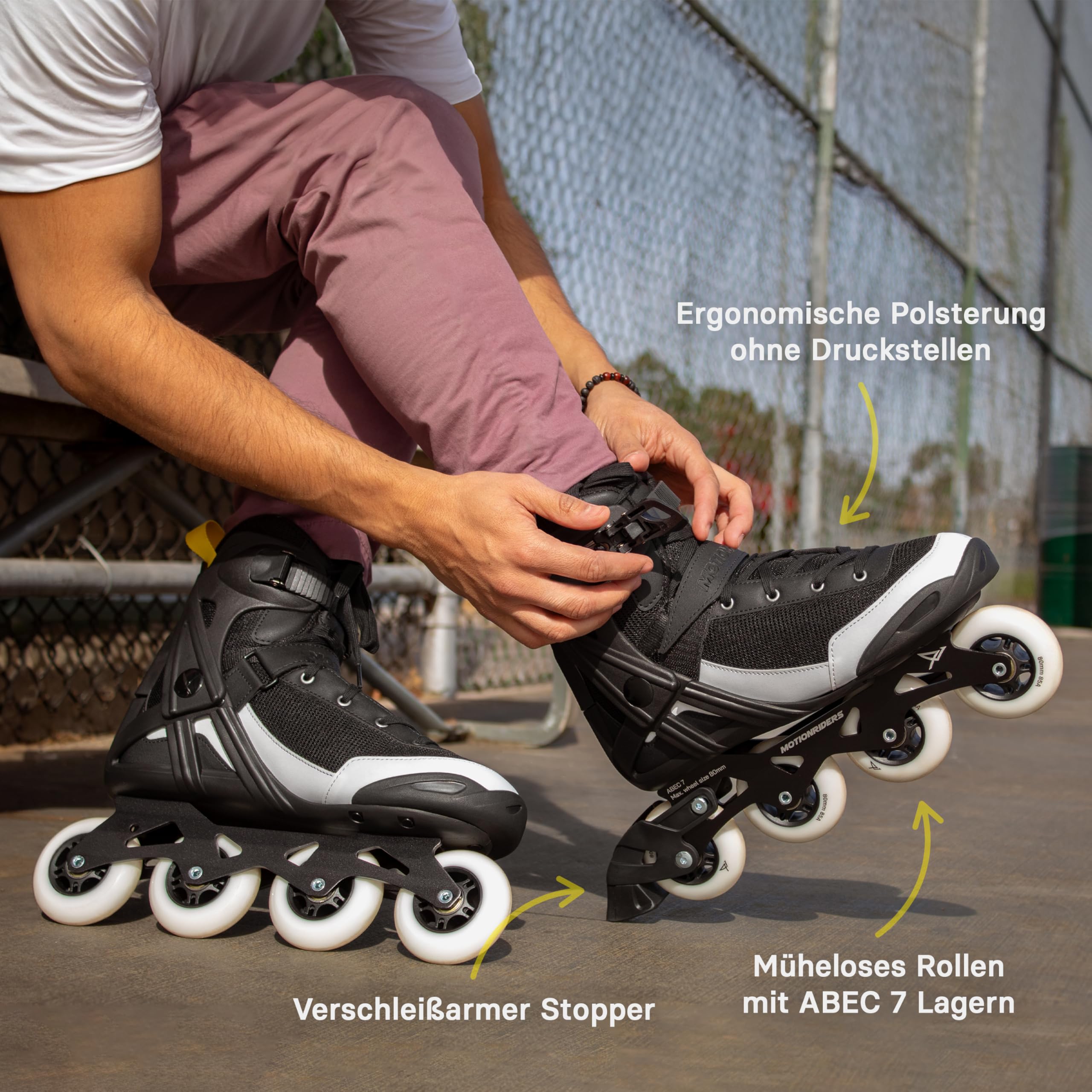 XION 80 – Fitness Inline Skates für Herren & Damen – Inliner mit sicherem Halt, bequemer Passform und 80 mm Rollen