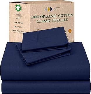California Design Den Queen Size Sheet Set - Soft 100% Organic Cotton Be...