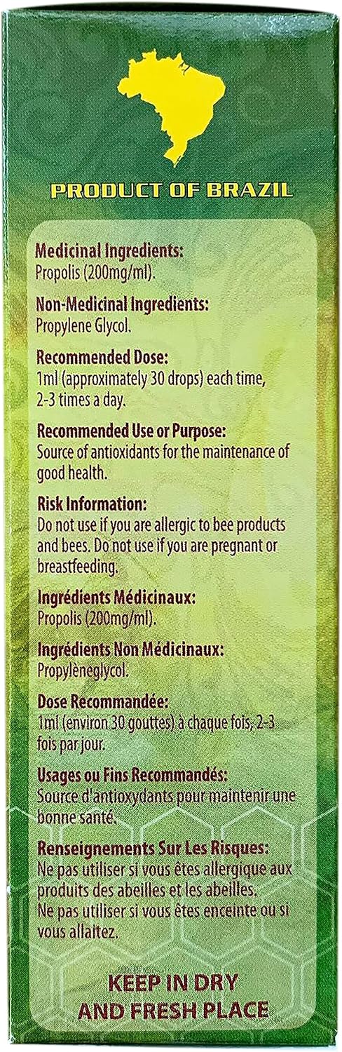 Generic Wild Apiary Brazilian Green Propolis Liquid Drop Glycolic (Non-Alcoholic) Extract 30ml (1 Bottle) - Sugar Free, Wax Free - Image 2