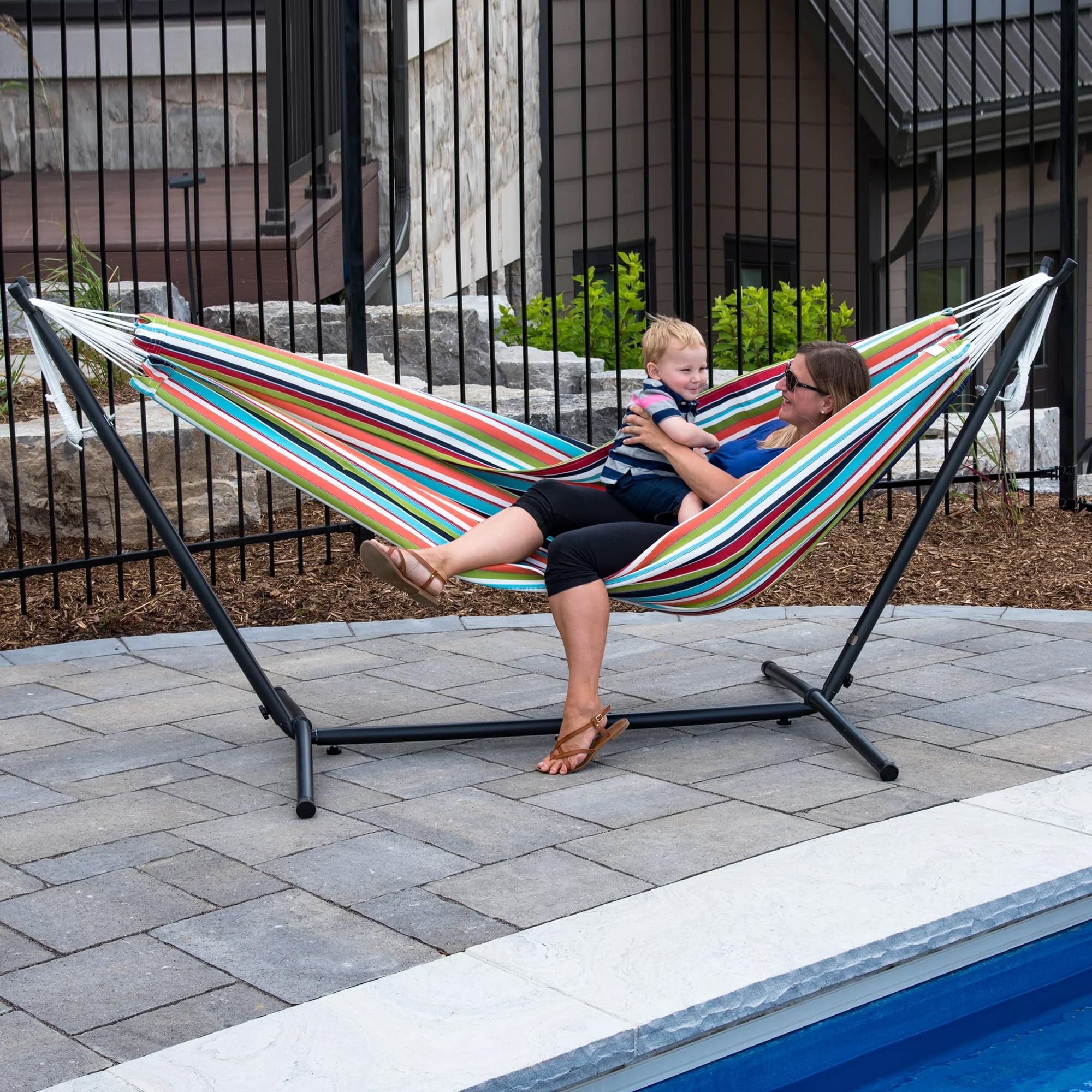 Snapklik.com : Vivere Double Sunbrella Hammock