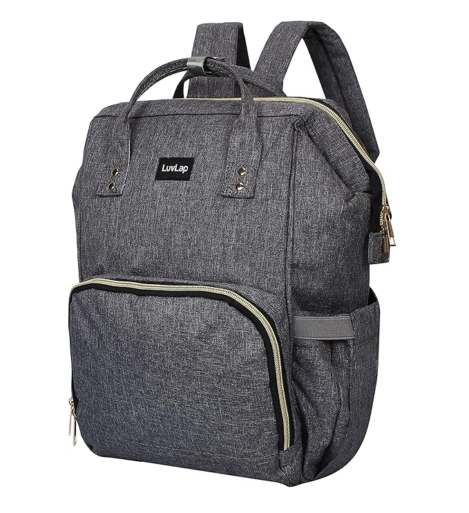 LuvLap Lily Travel Multifunctional Waterproof Diaper Bag-Backpack Cum Tote Bag (Pink Stips)