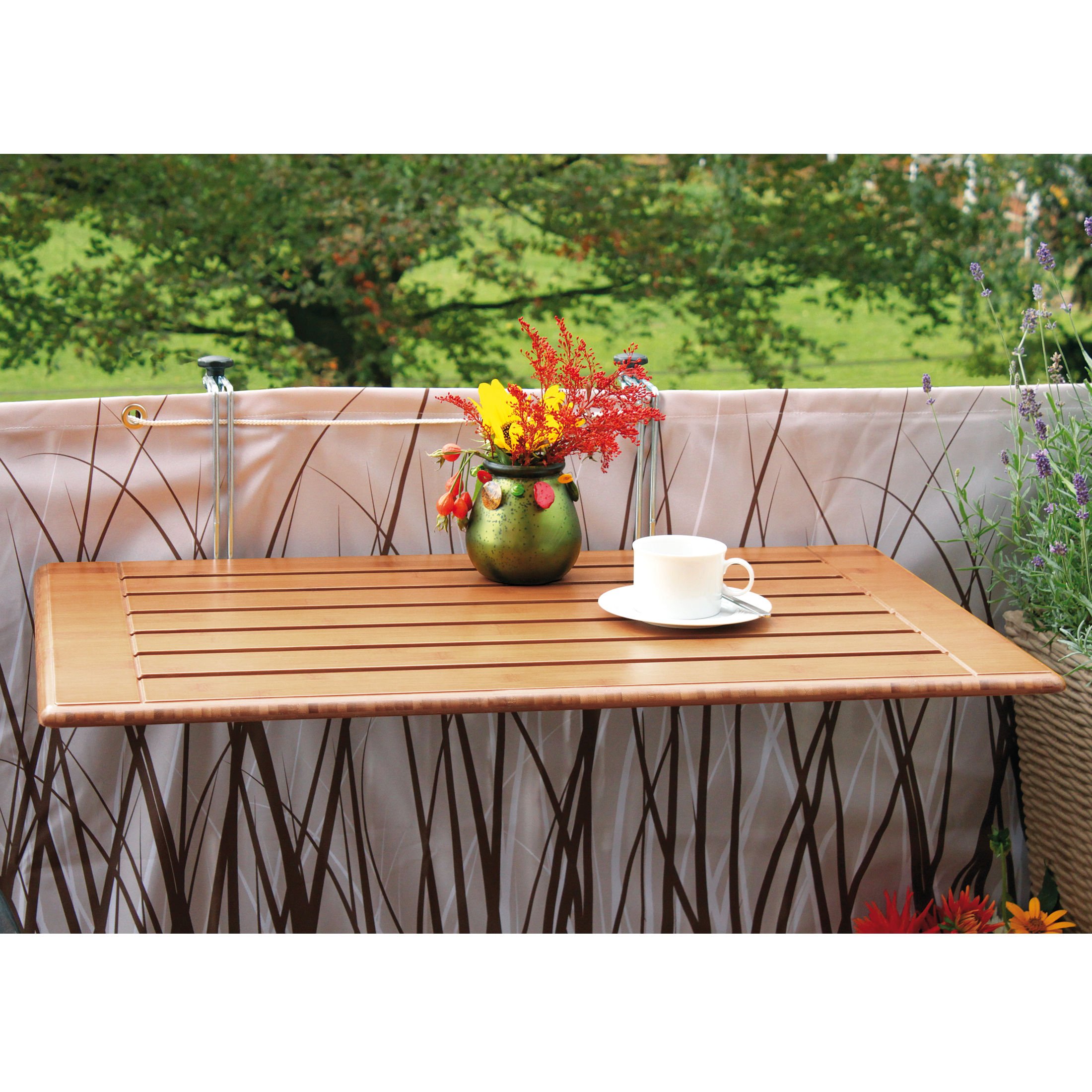 Bambus-Balkonklapptisch 40x60 cm - (16601) : Amazon.de: Garten
