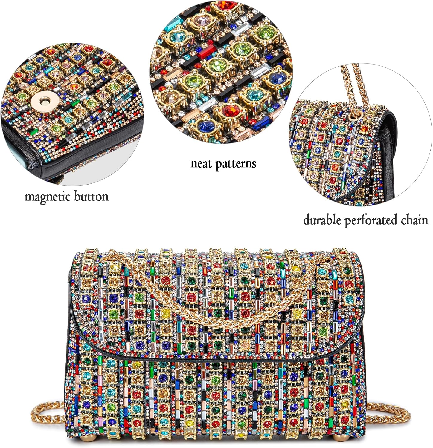 Women's Evening Handbags Rhinestone Purse Crystal Evening Clutch for Women Formal - Image 5