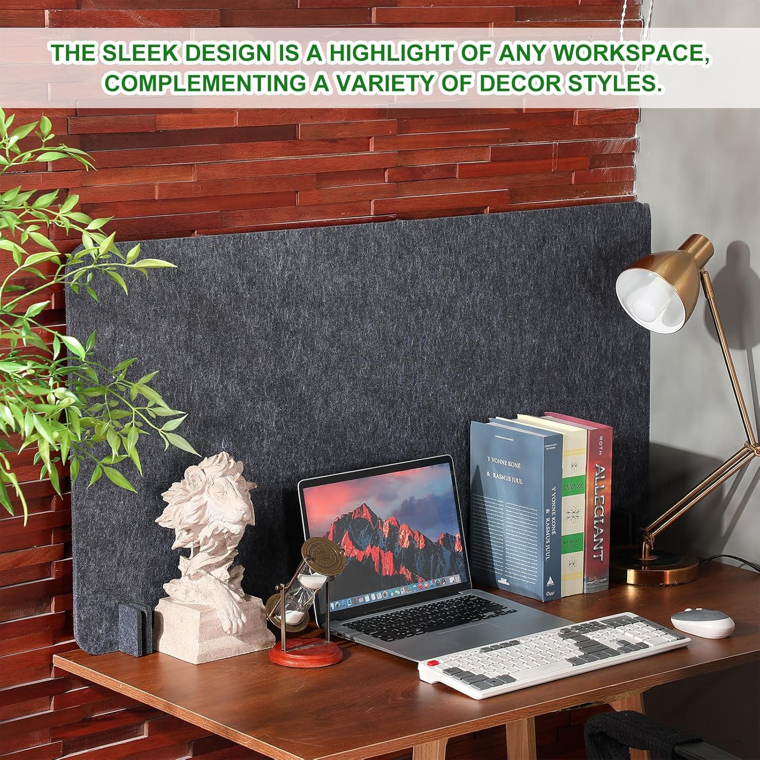 DoubleFill 2 Pack Acoustic Desk Divider Partition 23.6 x 47.2" Stand up Freestanding Privacy Panel Noise Visual Distractions Reducing Table Divider for Student Reception Area Office (Deep Gray)