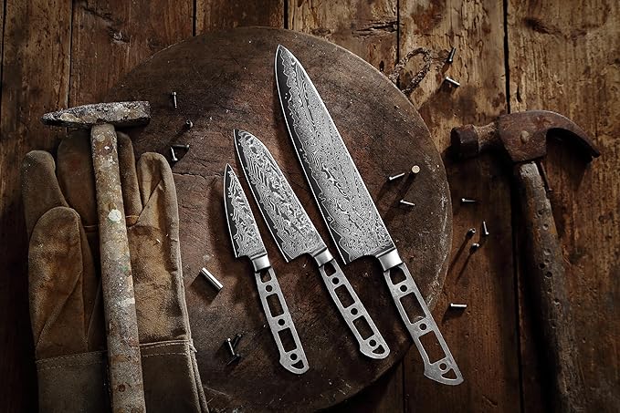 Set Cuchillos Cocina 3 Piezas Acero al Carbón Premium miniatura 2