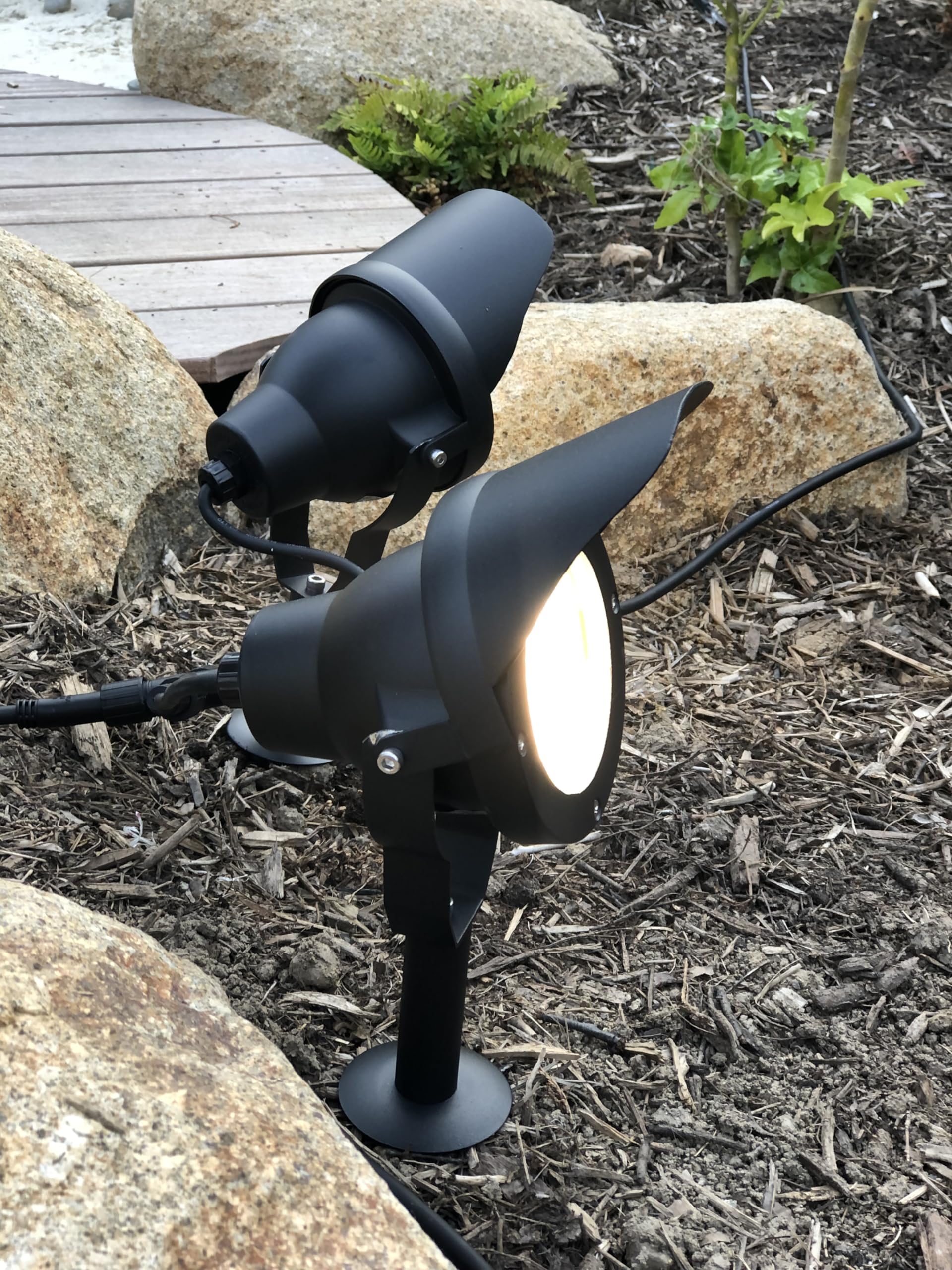 LED Gartenstrahler 6,5 W 230V Schwarz mit Erdspieß