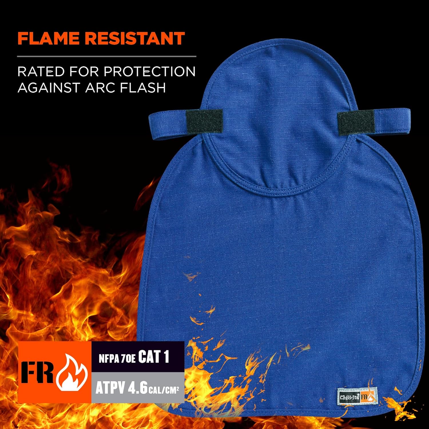 Ergodyne Chill-Its 6717FR Fire Resistant Cooling Hard Hat Neck Shade,Blue