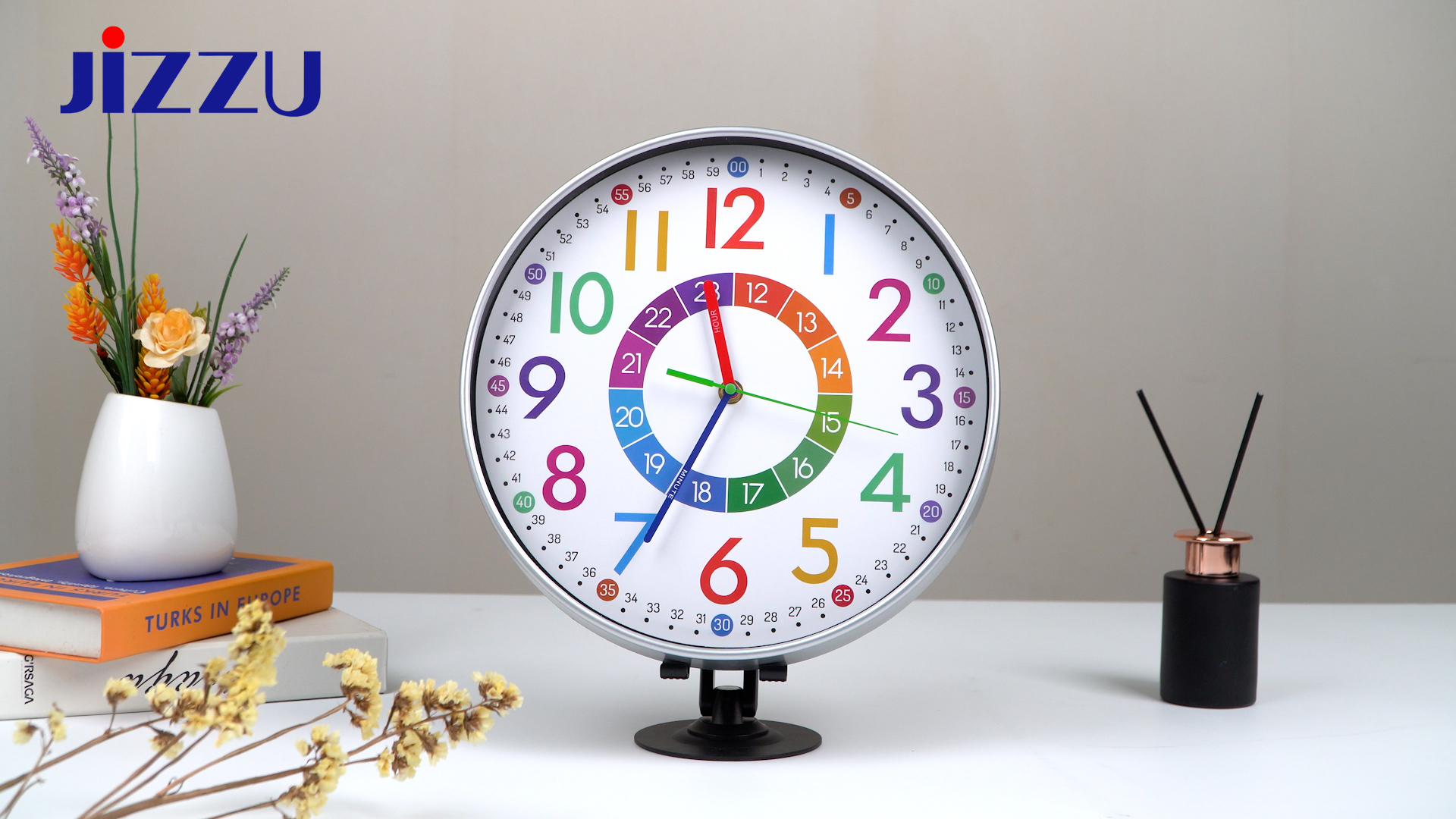 Mnsruu Orologio da parete rotondo con animali cartoni animati non