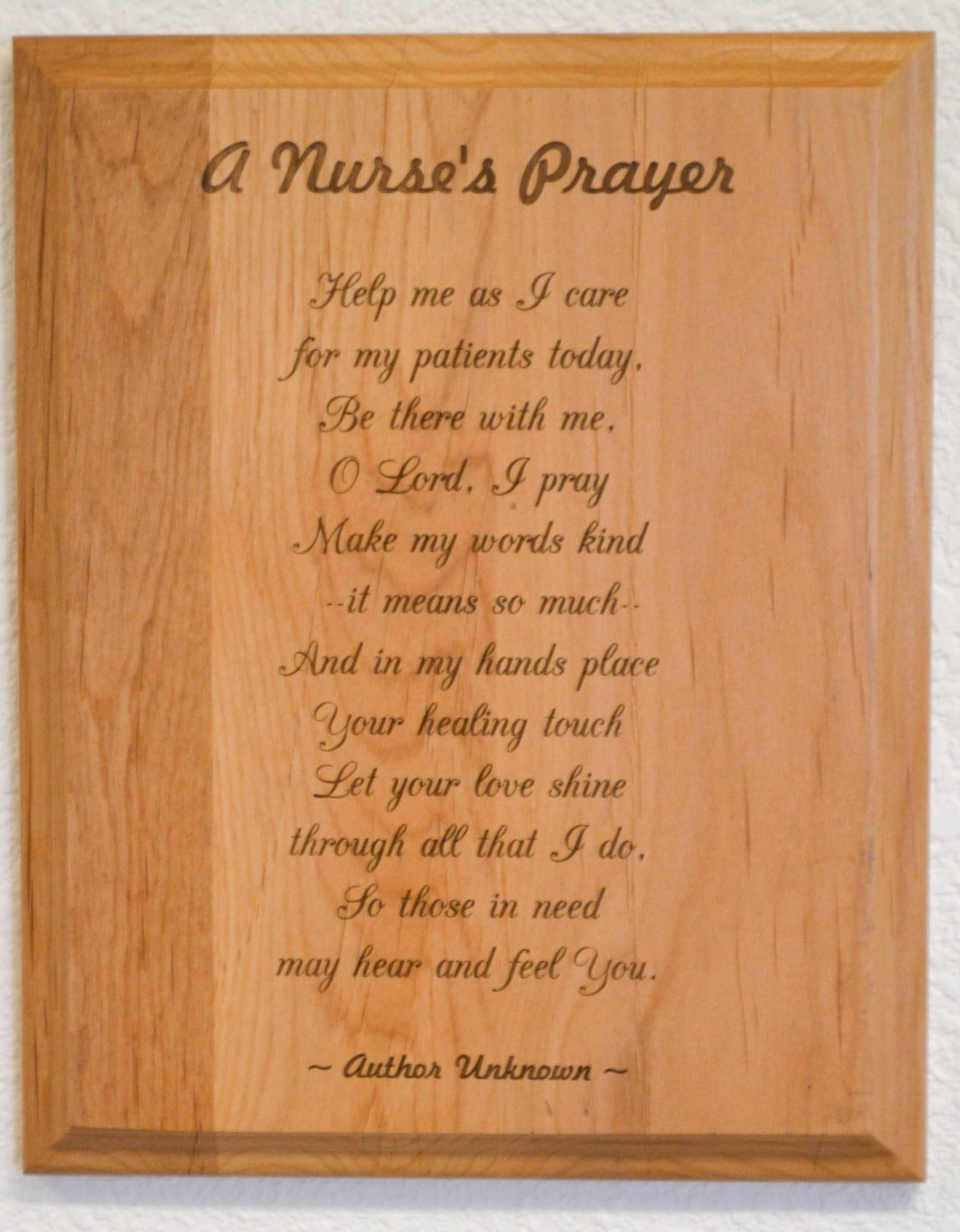 A Nurse's Prayer 8x10 Plaque