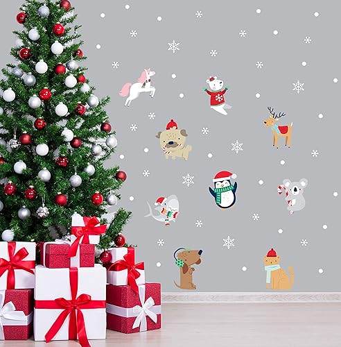 Miniatura 5 de Paper Riot Co. Calcomanías de pared de animales de nieve, lindos personajes, Navidad, vacaciones, adhesivo extraíble para aula, habitación de niños,
