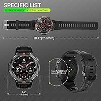 Vista 8 de Reloj inteligente militar para hombre con linterna LED, 1.45 pulgadas HD resistente reloj inteligente táctico al aire libre