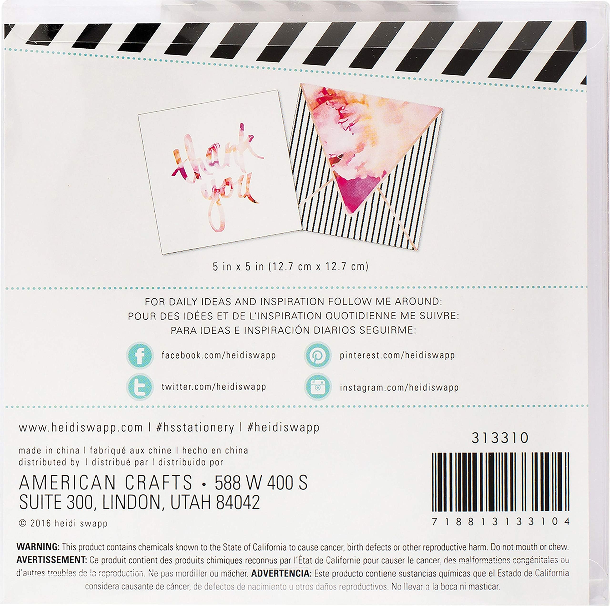 Heidi Swapp Stationery Square Card - Thank You